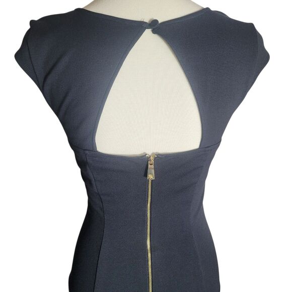 Kate Young Target Cocktail Dress Womens Size 4 Black Ponte Cap Sleeve Open Back - Picture 3 of 12